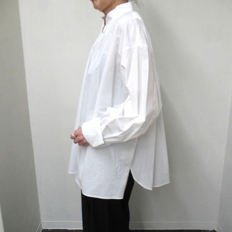 LIYOCA 綿100％スタンドカラーシャツ /WH10 【日本製】